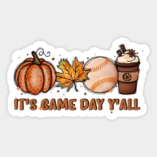 It's Game Day Y'all, Fall Baseball, Game Day For Women, Baseball Mom, Gamer Day, Halloween Baseball Season Sticker